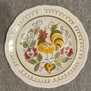 Mikasa Terra Stone Heritage Rooster Chicken Dessert Bread Plate 7125